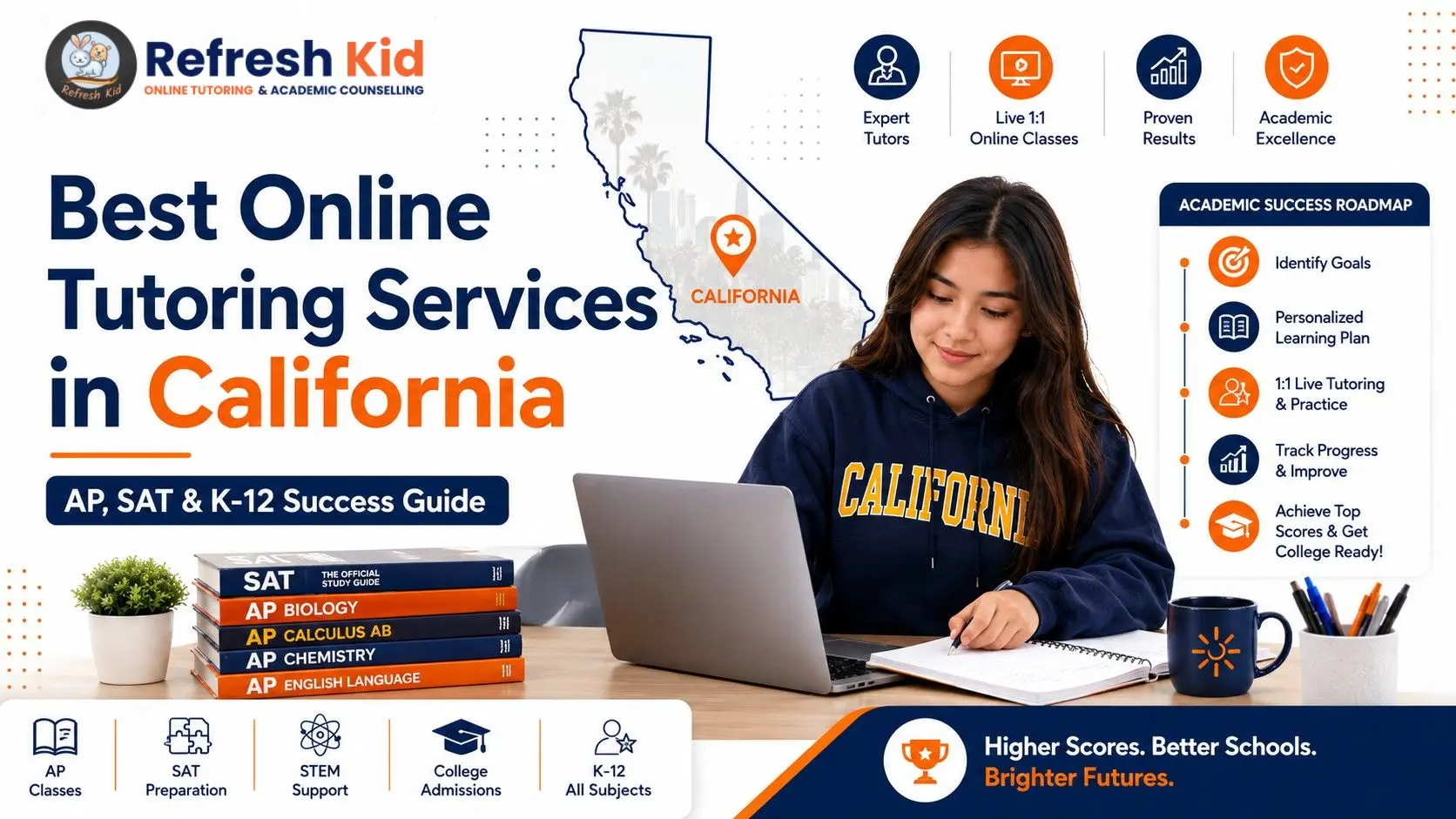 Best Online Tutoring Services in California - Refresh Kid AP SAT K-12 Guide