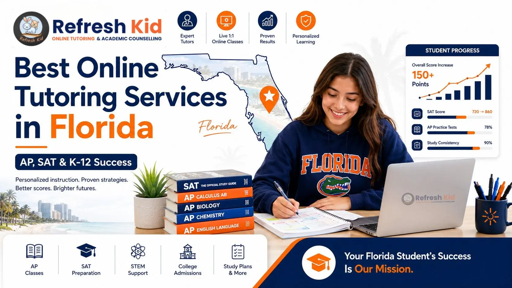 Best Online Tutoring Services in Florida - Refresh Kid AP SAT K-12 Success Guide