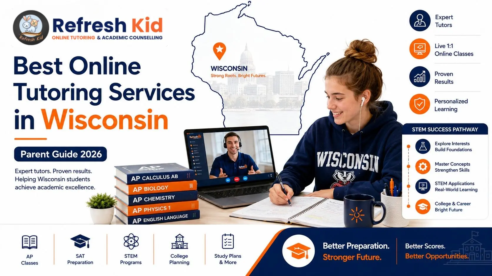 Best Online Tutoring Services in Wisconsin - Refresh Kid Parent Guide