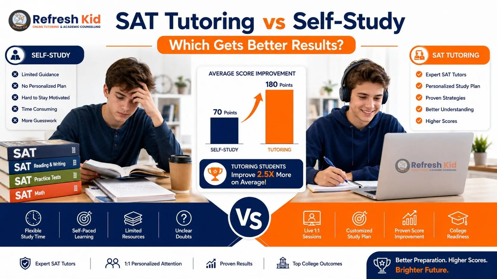 SAT Tutoring vs Self-Study - Refresh Kid Comparison Guide